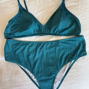 CUPSHE Teal Bikini Set XL